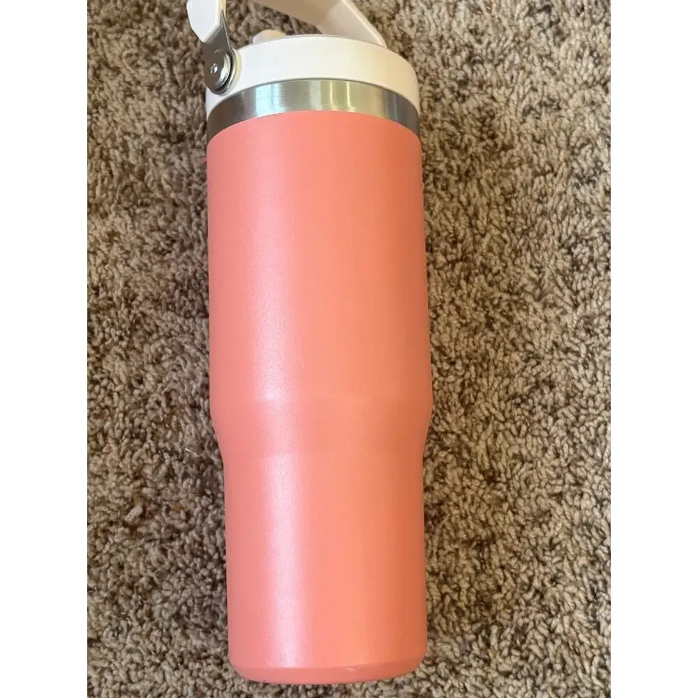 Stanley Quencher H2.0 FlowState 30oz Tumbler Cup Grapefruit Pink Mug Top Handle